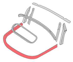 Kapframe montagebalk, hout, achter -10.66
