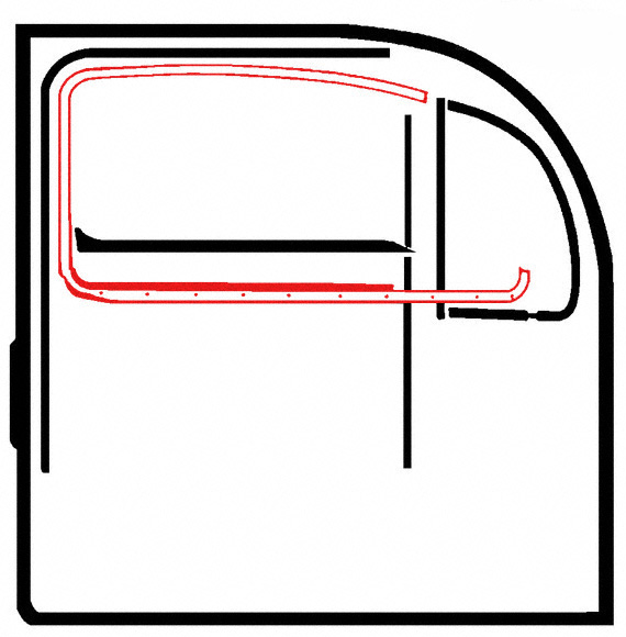 Deurraamrubber chroom lijst links -7.64 (Top-quality)
