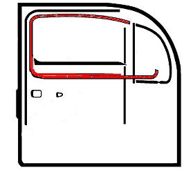 Deurraamrubber zwarte lijst links 8.64-