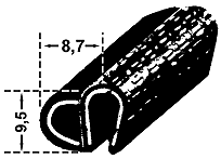 Hood seal "Mexico" front / rear per metre