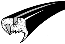 Achterruitrubber 4.53-7.57 plat