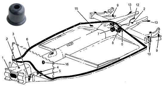 Chassis (2) rubber doorvoer benzineleiding .56-74, paar
