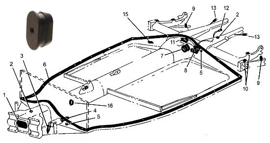 Chassis (2) rubber doorvoer benzineleiding 74.-