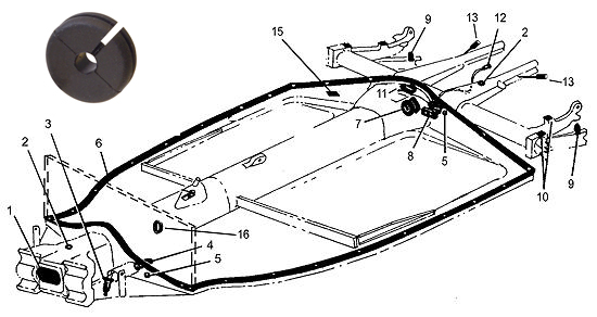 Chassis (5) rubber doorvoer remleiding .53-, 4 stuks