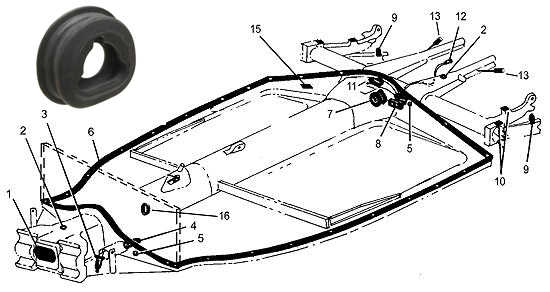 Chassis (7) rubber doorvoer schakelstang .61-