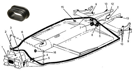 Chassis (11) Centreer rubber versnellingsbak-chassis