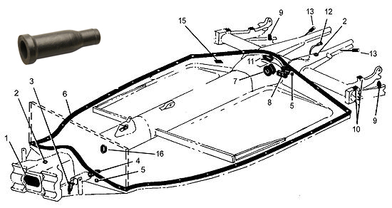 Chassis (13) rubber verwarmingskabel, paar
