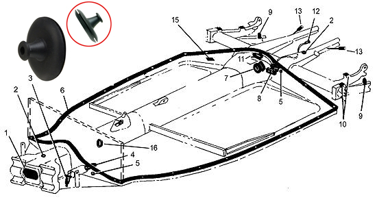 Chassis (15) rubber startmotorkabel