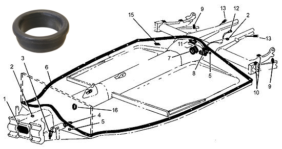 Chassis (16) rubber stuurkolom 8.67-