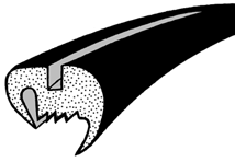 Zijraamrubber R 8.64- Voorgevormd rond