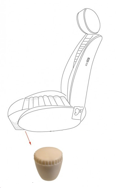 Knop (oude vorm), stoel verontgrendeling, ivoor, p.st.