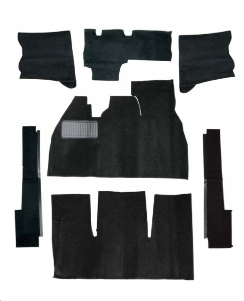 Carpet kit, velour, black, 8.68-7.72