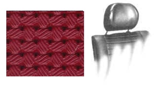 Headrest upholstery red 8.75-