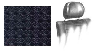 Headrest upholstery black 8.75-