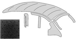 Headliner black perforated complete .73- steel sliding roof