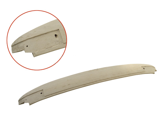 Front Header bow front 12.68-7.74, wood