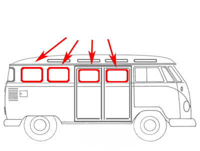 Zijraamrubber, Bus T1