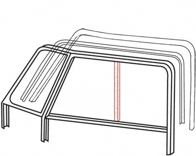 Schuifraam rubber, vertikaal, -67, paar
