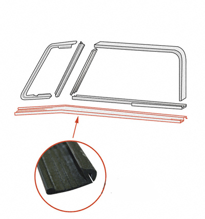 Seal, door window frame and door, -.67, pair