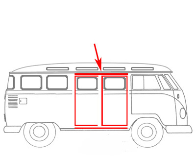 Hinged doors seals, Bus T1