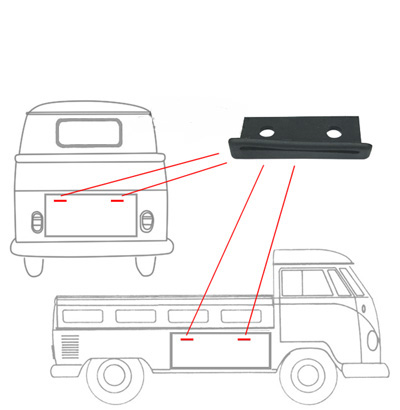 Motor-/Kofferruimklep scharnier, rubber, paar