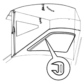 Keder fr Dachffnung, Westfalia, 8.67-7.73, graues Plastik