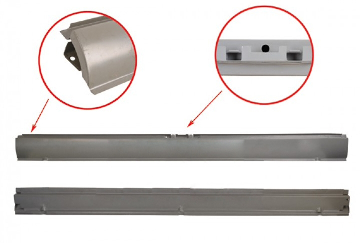 Dorpel, zijkant, kompleet, onder klapdeuren, 6.63-7.67