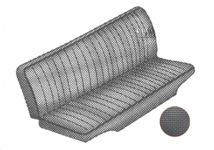 achterste bank bekleding, 50-67, zwart