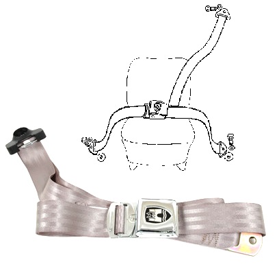 Gordel 3-punts grijs/chroom, paar, Wolfsburg West