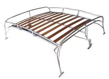 Dakrek met houten dragers, RVS gepolijst