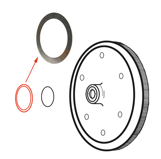 Flywheel shim, 0.34 mm, peace