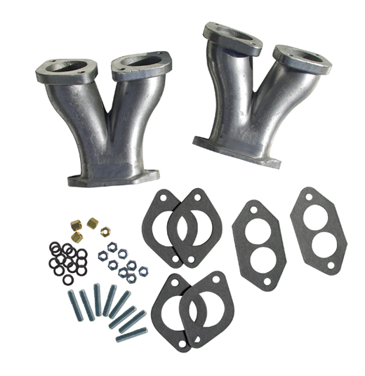 Manifolds, for Weber / Empi carburetor type 1, "big beef", set