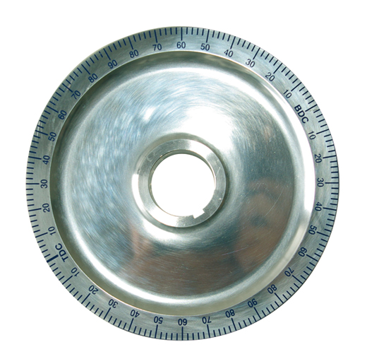 Krukas poelie, Alu, Standard, gepolijst, blauwe cijfers