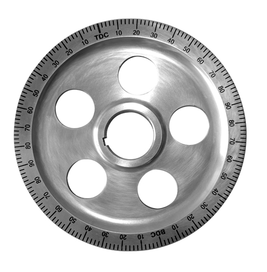 Krukas poelie, ALU, "High Tech", gepolijst, zwarte cijfers