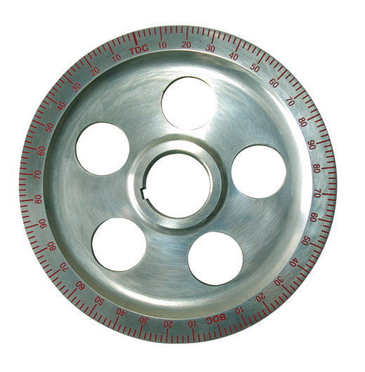 Krukas poelie, ALU, "High Tech", gepolijst, rode cijfers