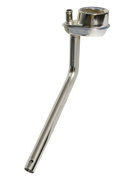Oil filler tube, with condenser tube, chrome