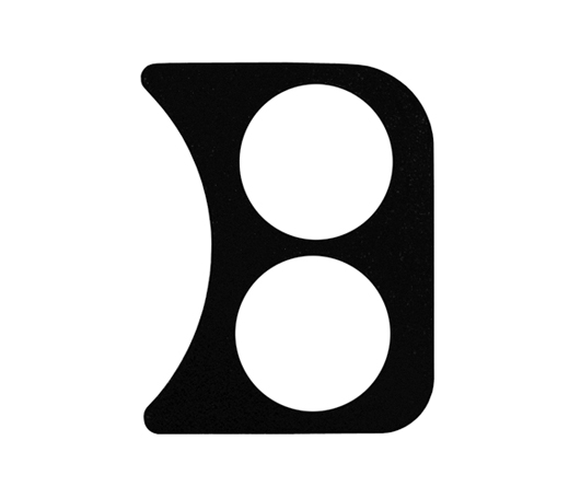 Instrument houder, rechts, zwart, 2 openingen