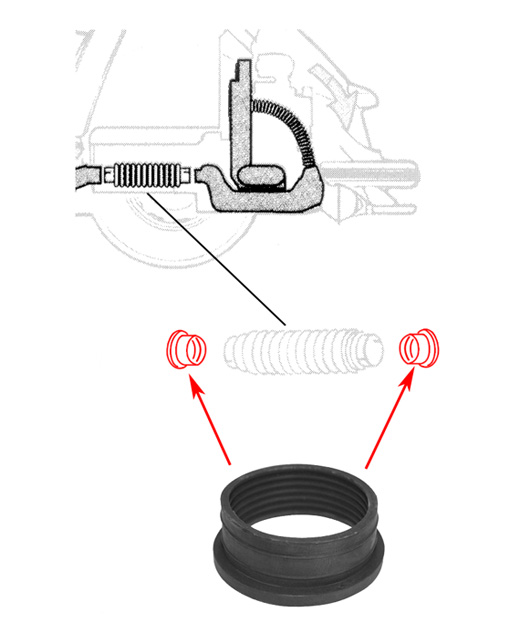 rubber voor slang kachelpot, 4st
