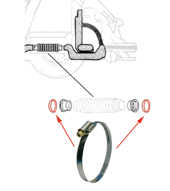 klem voor slang kachelpot, p.st