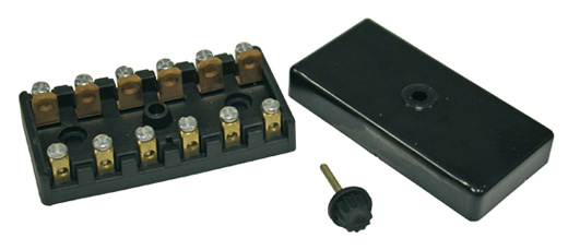 Fuse box with cap, 6 fuses