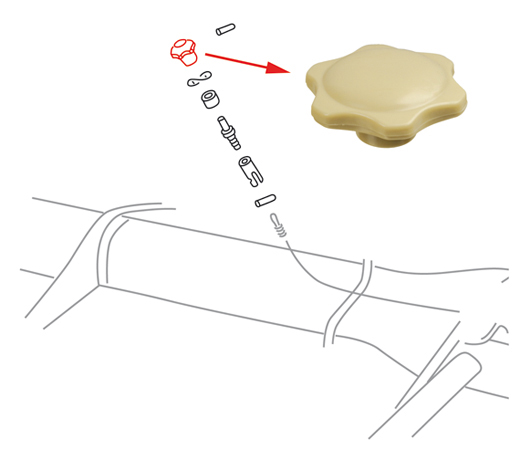 Heizungsdrehknopf, elfenbeinfarbig