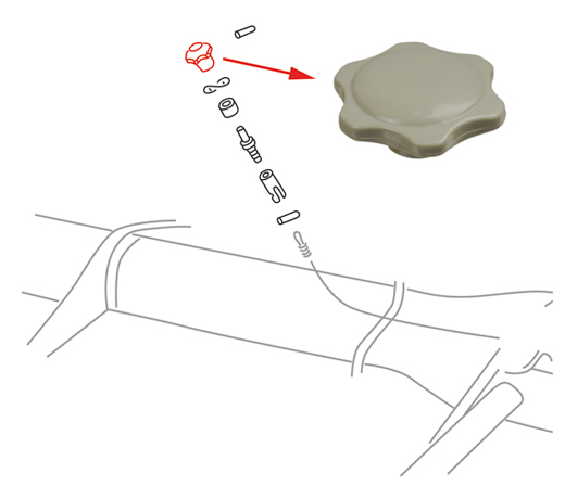 Heizungsdrehknopf, Grau