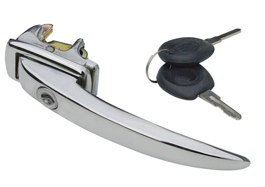 Deurgreep, met 2 sleutels, links, kever en bus, p.st.