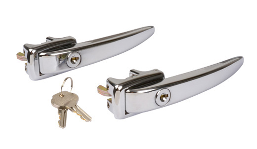 Deurgreep set, gelijksluitend, kever en bus,