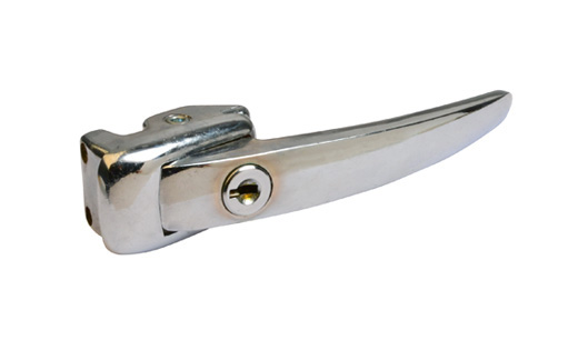 Deurgreep, Chroom, 8.55-7.59, links, met 2 sleutels, p.st.
