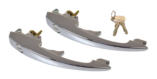 Deurgreep set, Chroom, 8.67-, gelijksluitend, Paar (Top-quality)