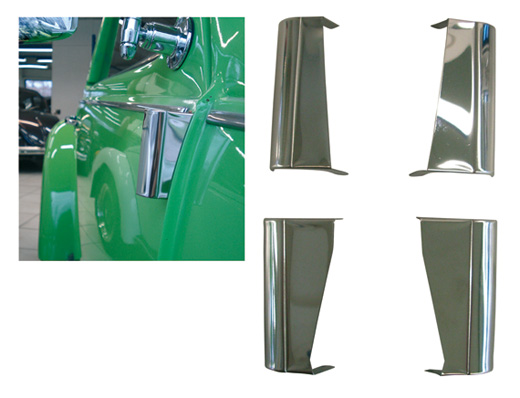 Deurscharnier covers, RVS, Set