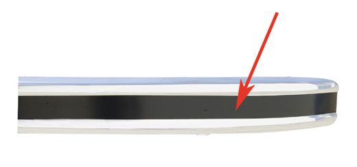 Trim strip, "Mexico" bumper, black