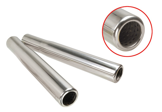 Uitlaatpijpjes 260mm RVS, 28mm