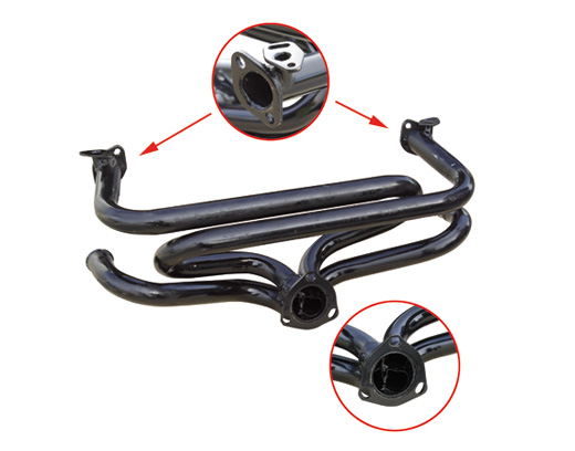 Spaghetti uitlaat 38mm, grote flens!